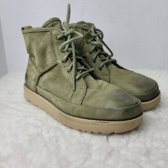 UGG Deconstructed Womens Size 7 Lace Olive Green Chukka Lace Up Boot Leather - Picture 1 of 9